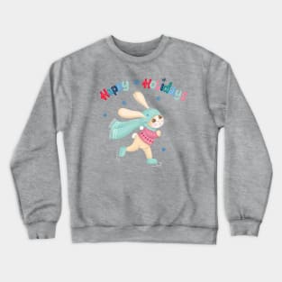 Rabbit in wintertime: Ice skating Crewneck Sweatshirt